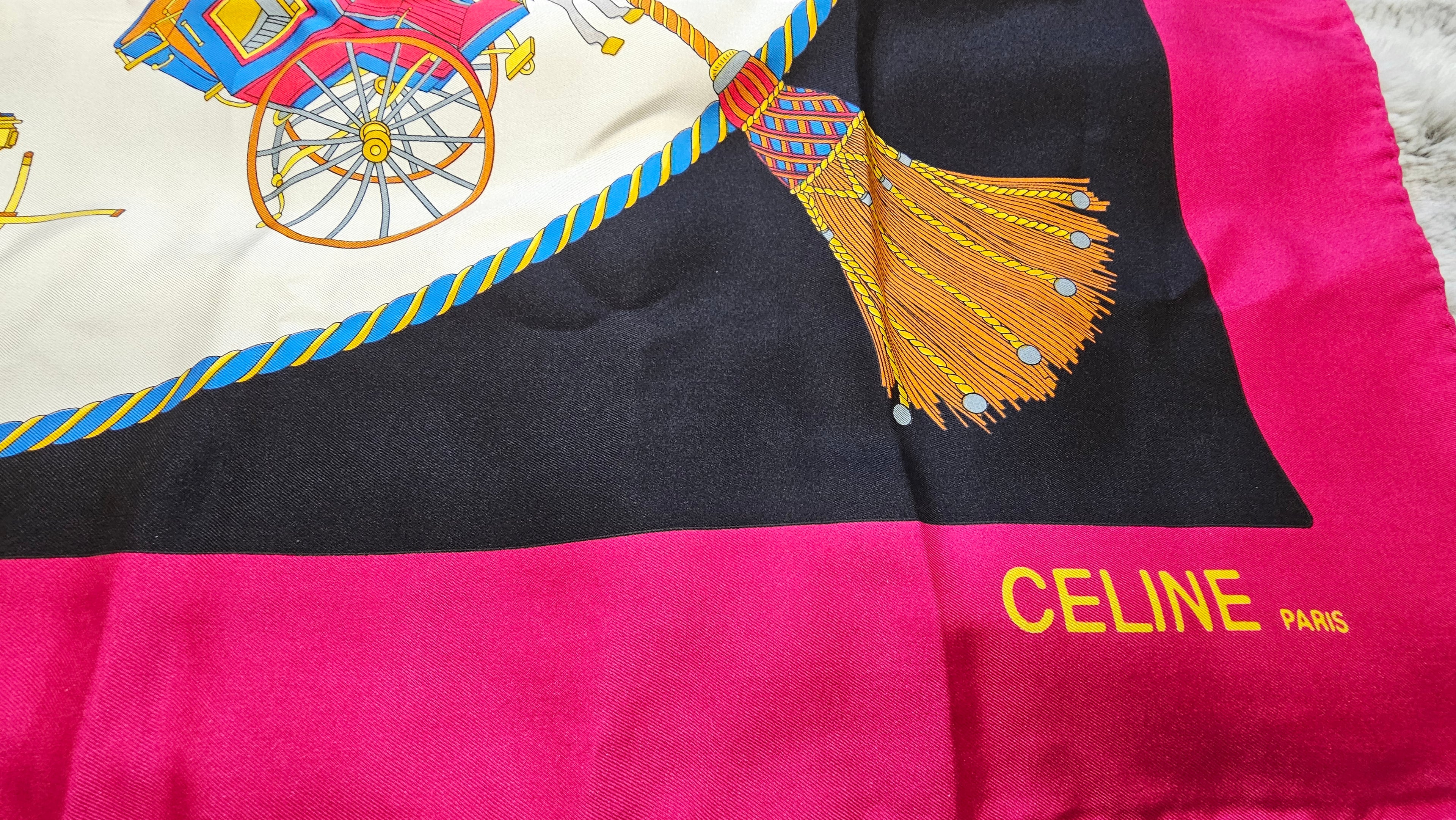 CELINE 100% Silk Scarf