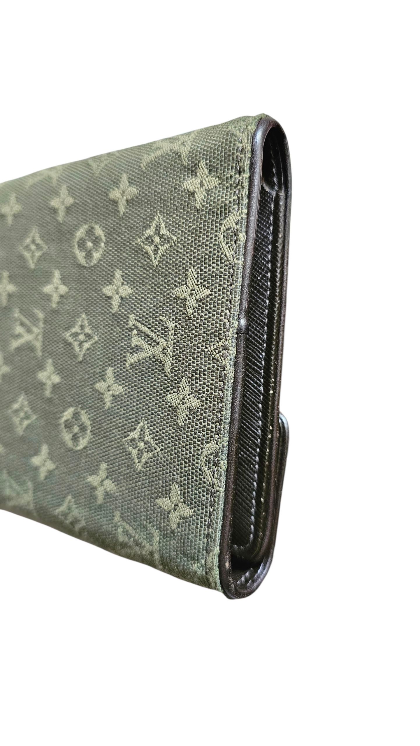 Louis Vuitton Mini Lin Porte-Billets Wallet Rare Green EUC Y2K