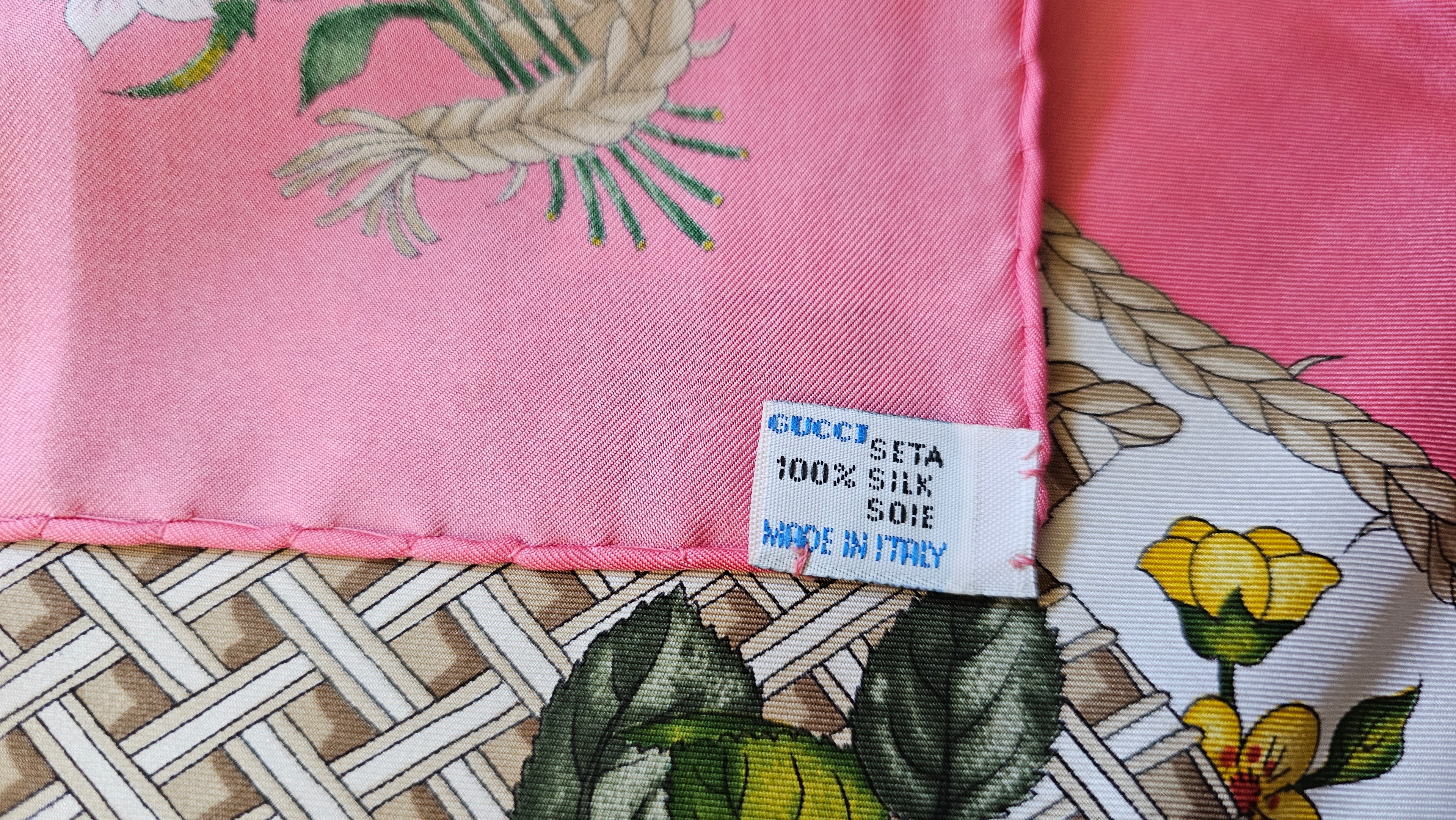 Gucci Floral & Butterfly 100% Silk Scarf