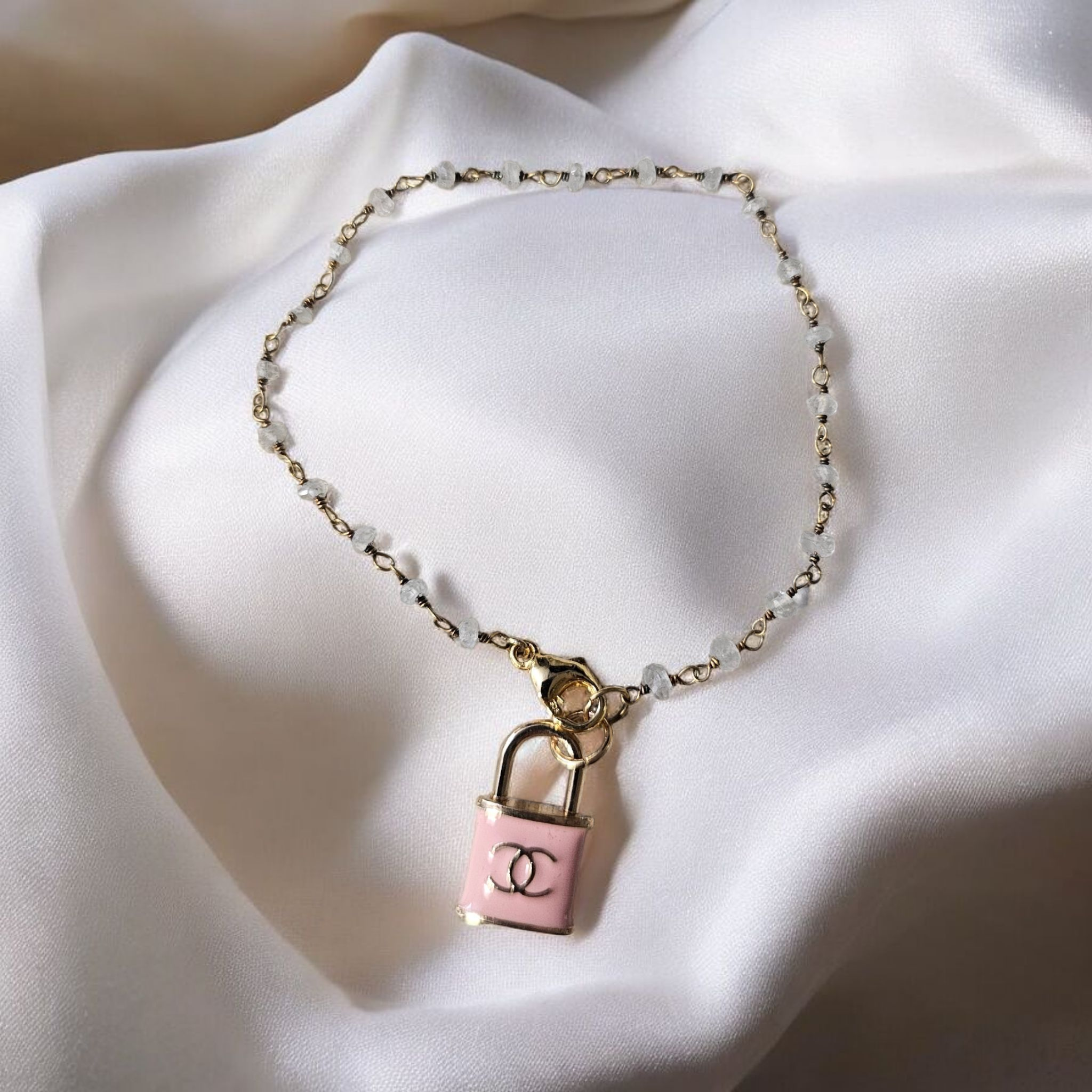 Upcycled Chanel Bracelet with Moonstones