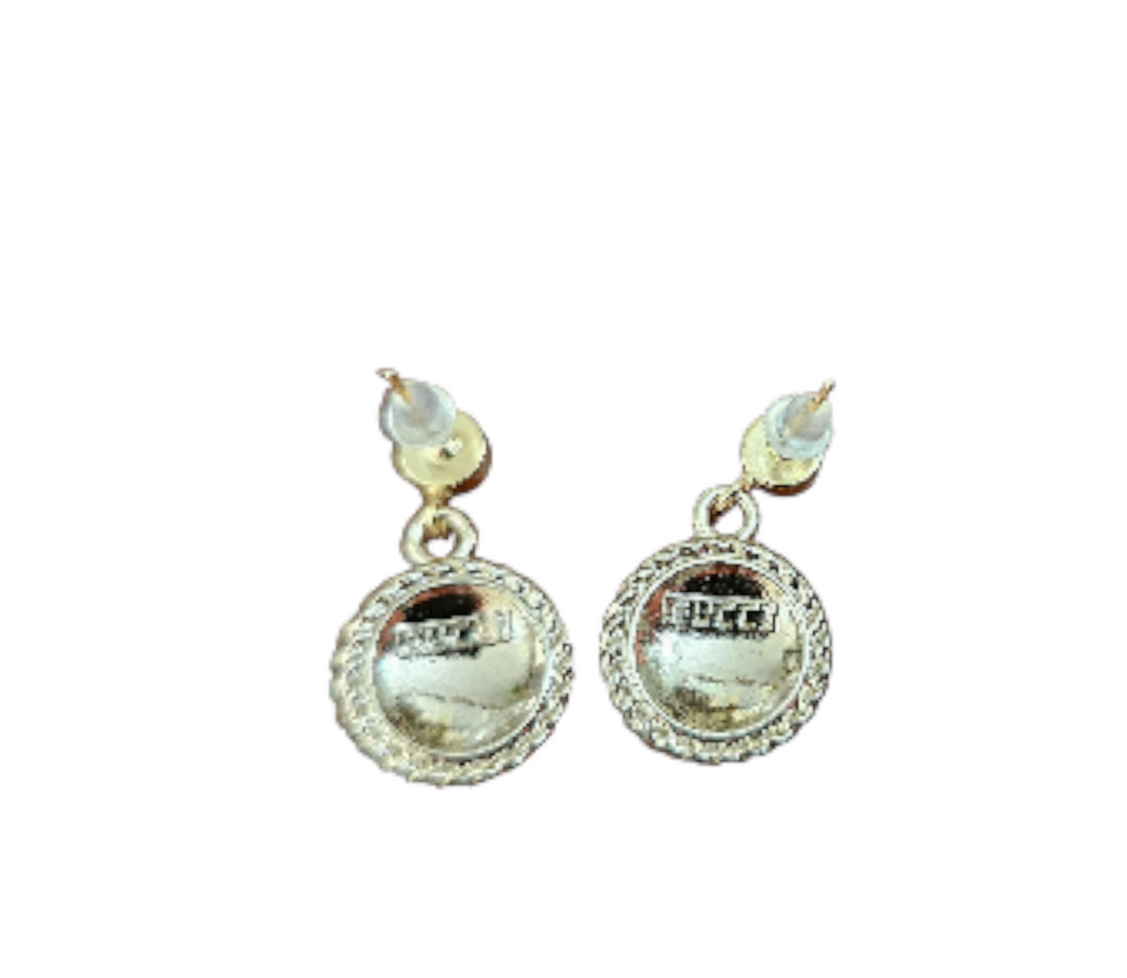 Upcycled Pink Gucci Charm Earrings