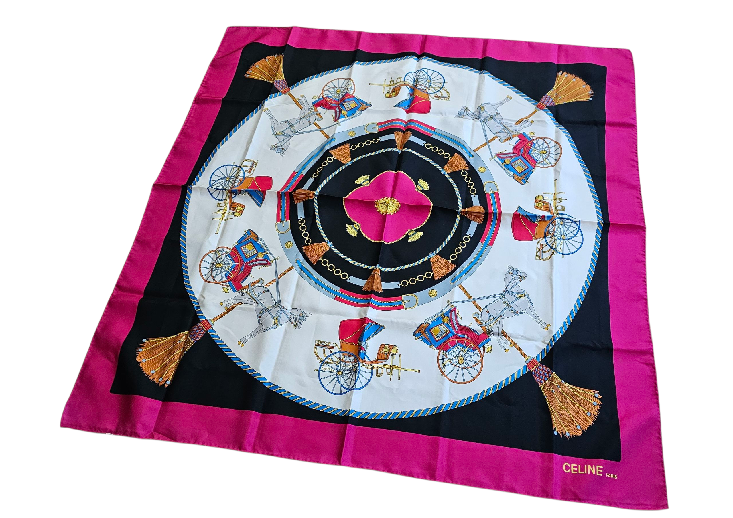 CELINE 100% Silk Scarf