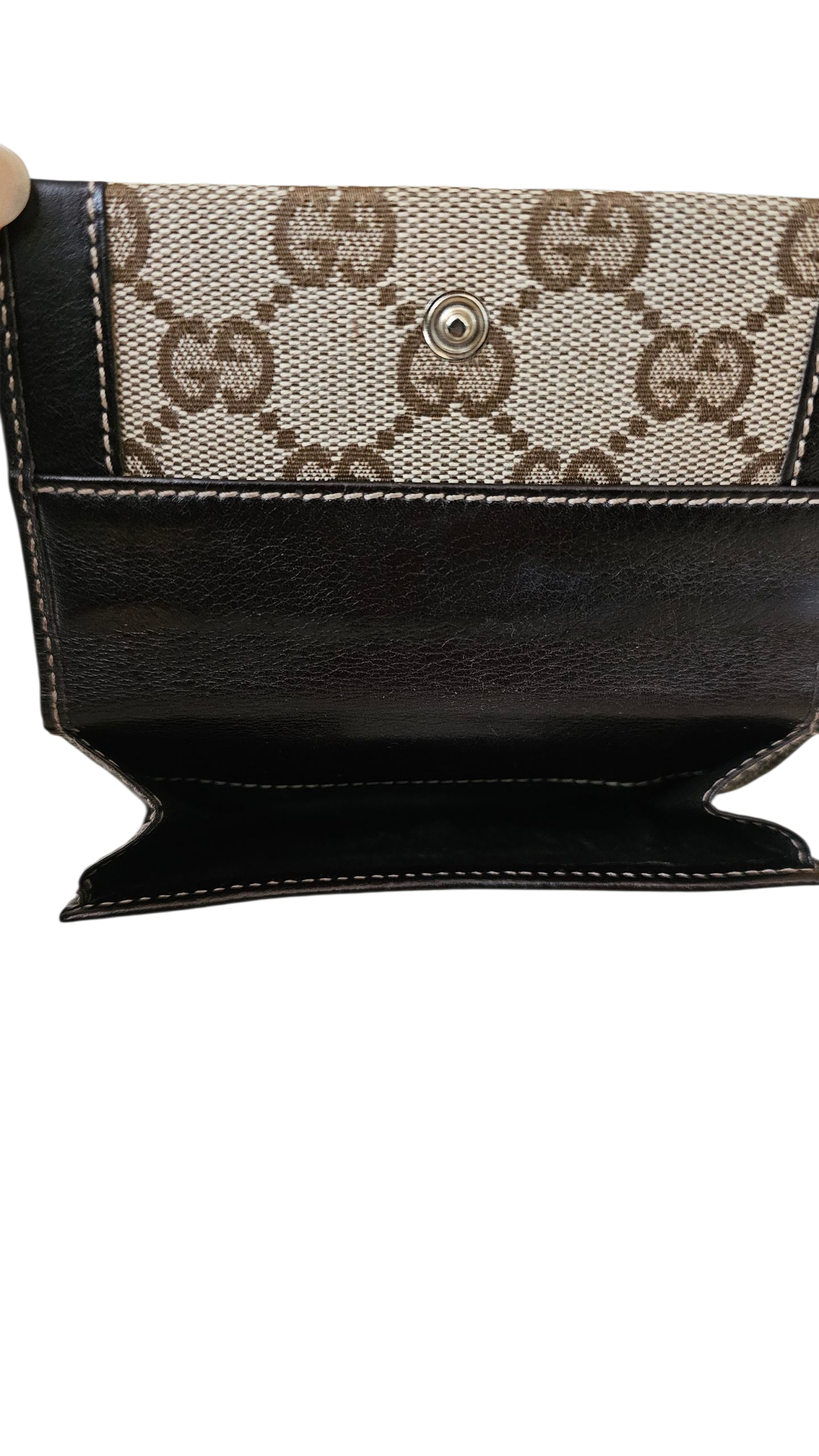 Gucci Brown Monogram Canvas Compact Wallet