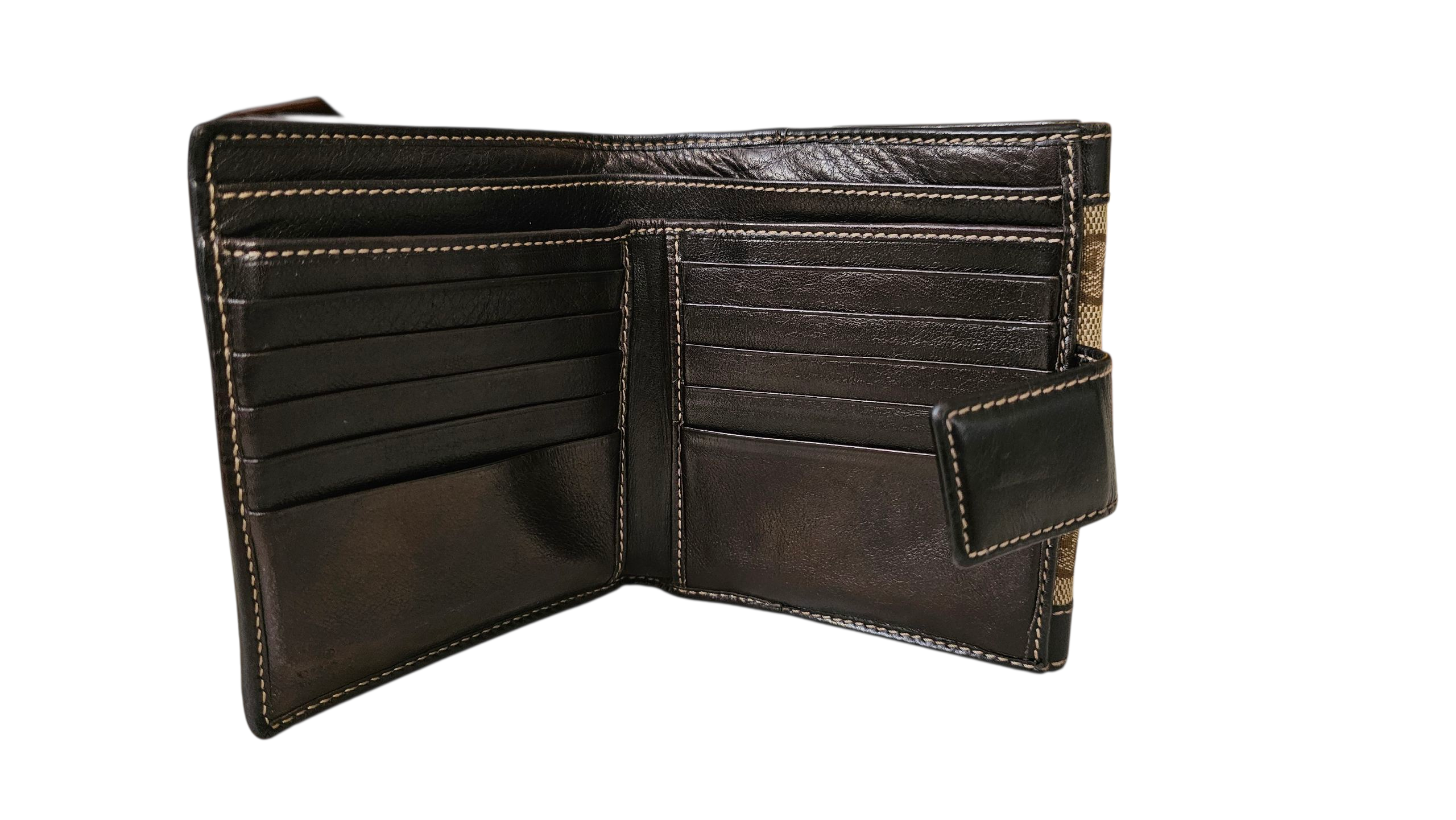 Gucci Brown Monogram Canvas Compact Wallet