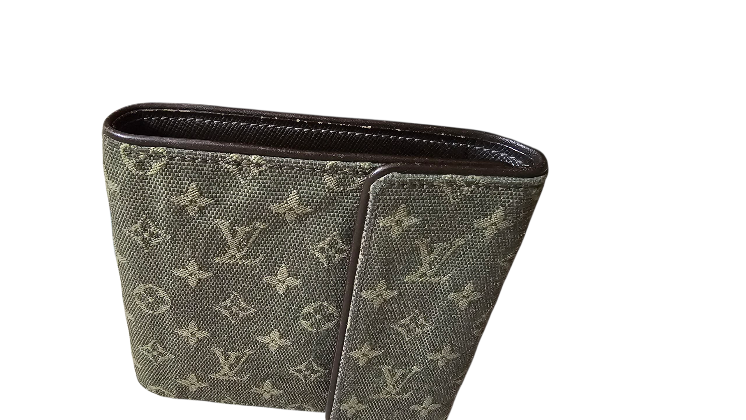 Louis Vuitton Mini Lin Porte-Billets Wallet Rare Green EUC Y2K