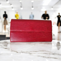 Louis Vuitton Epi Leather Long Wallet Red