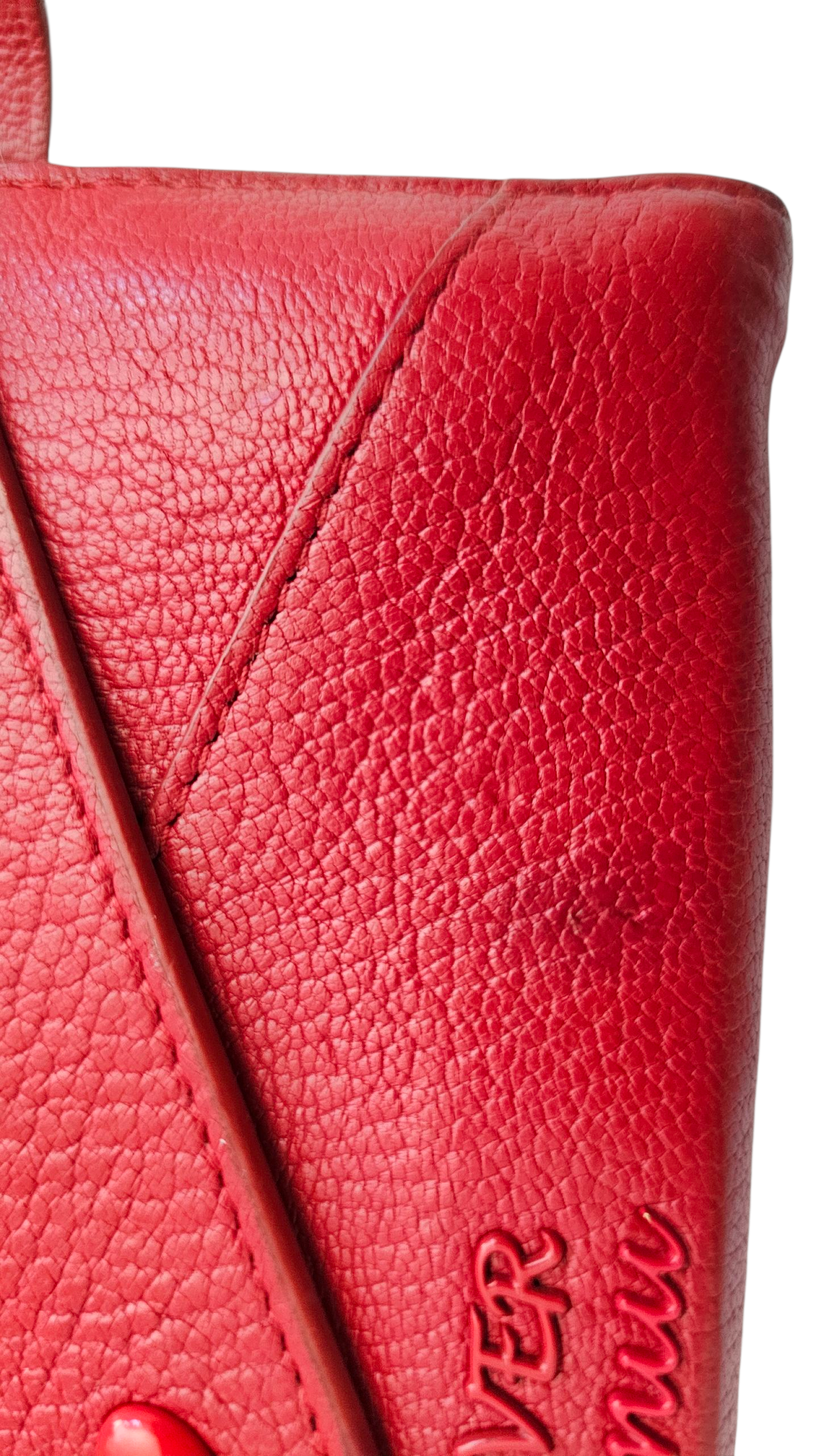 Mui Mui Forever Miu Miu Heart Envelope Wallet Red