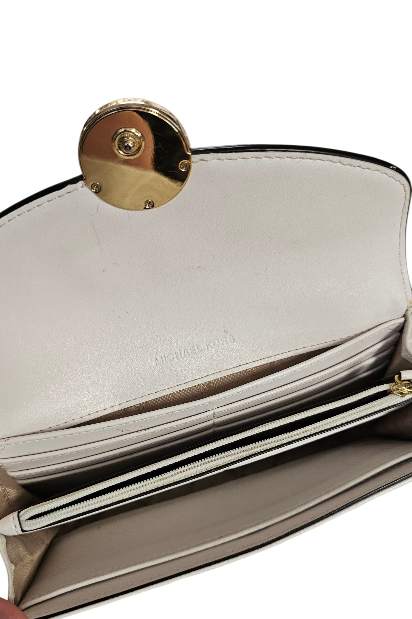 Michael Kors Cream Leather Long Wallet