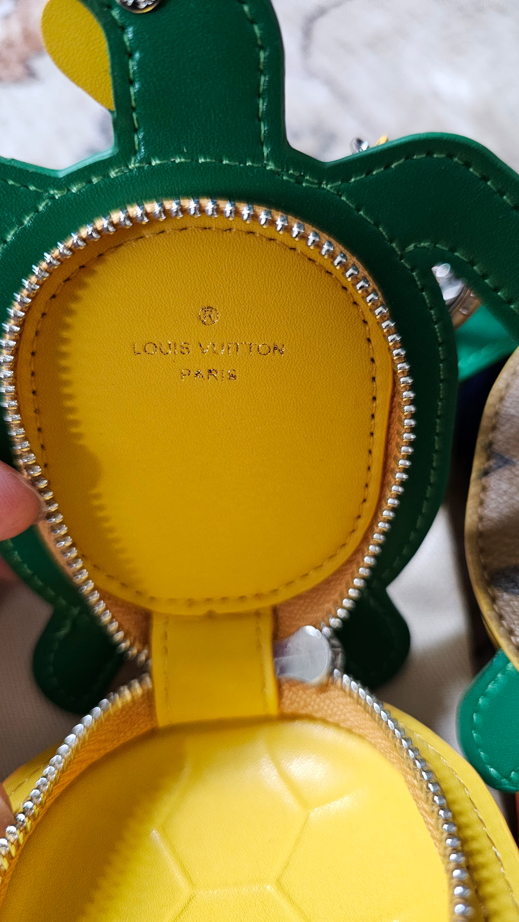 Upcycled Louis Vuitton Turtle Bag Charm Keychain