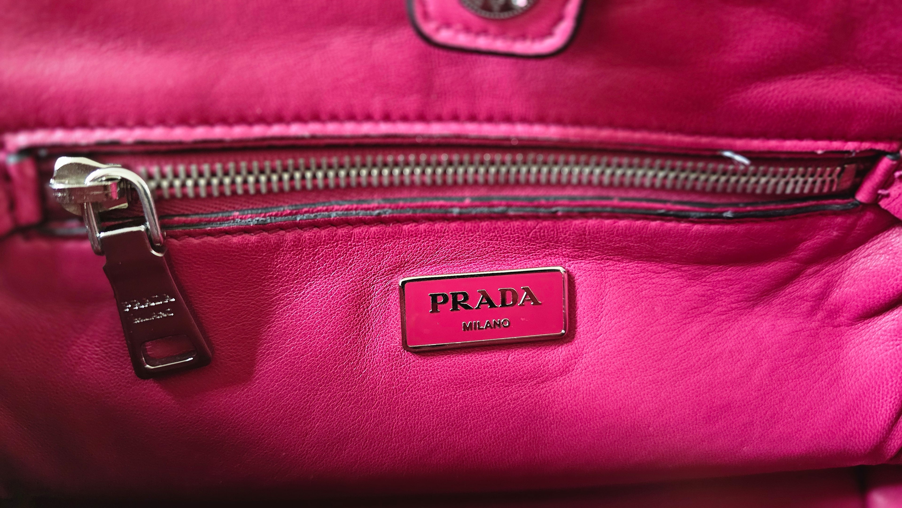 Prada Galleria Scamosciato Suede Twin Pocket Pink