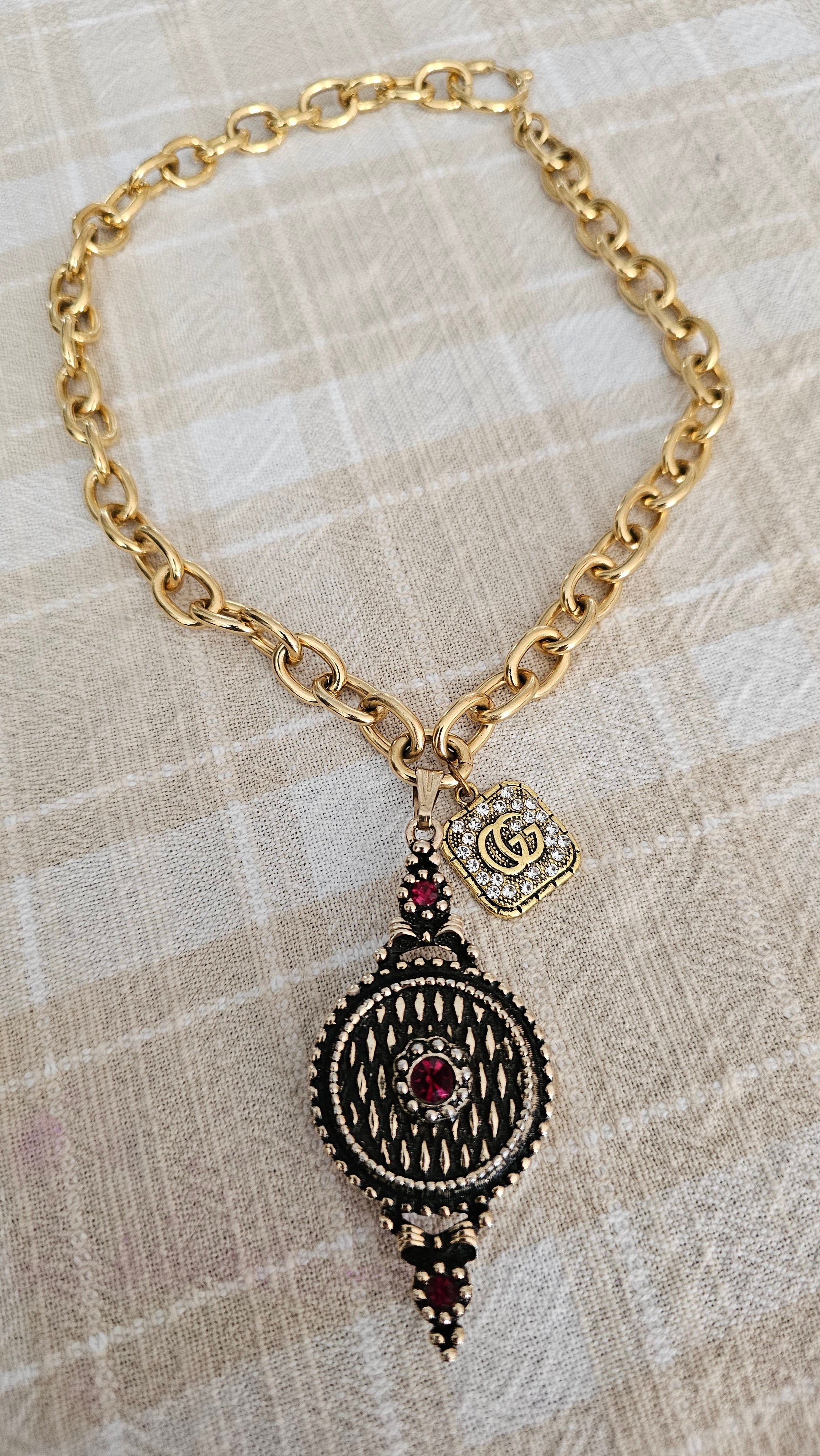 Upcycled Gucci Charm Vintage Perfume Locket Necklace