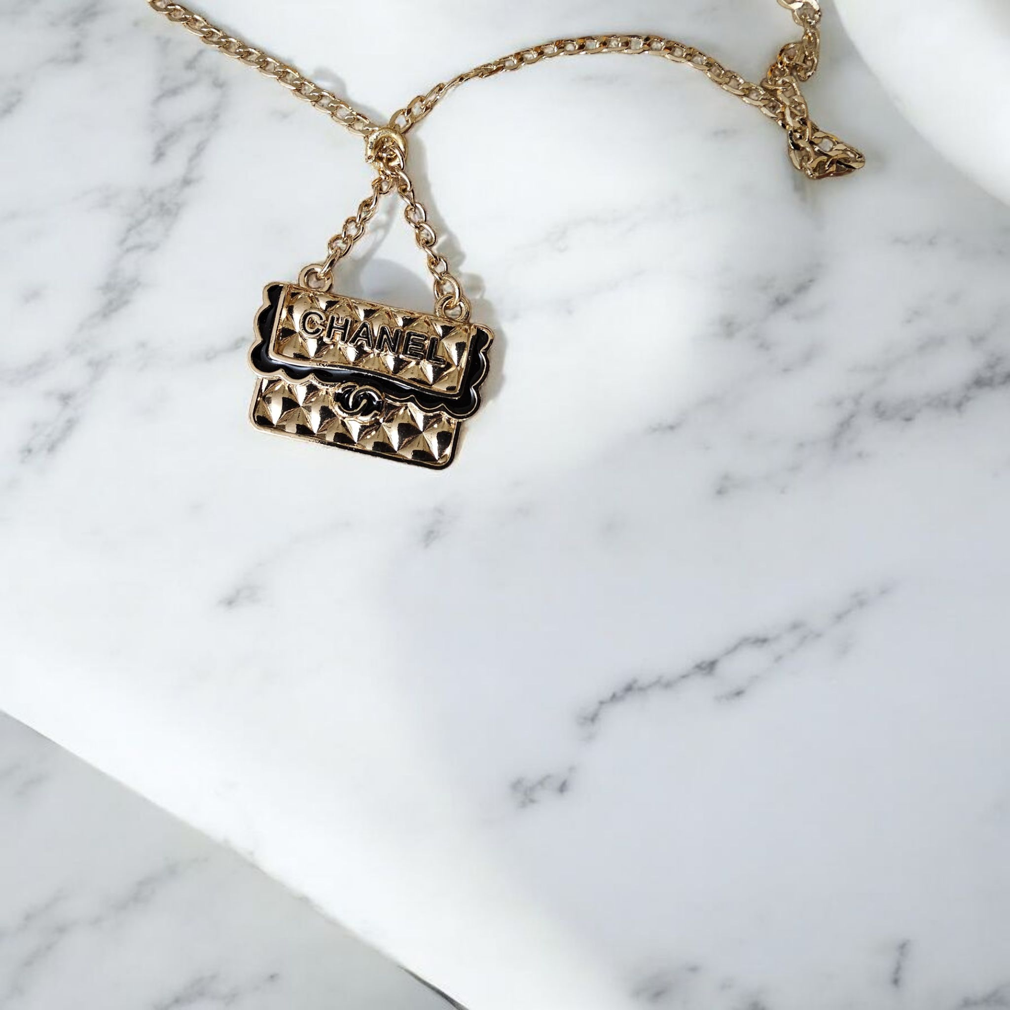 Upcycled Chanel Charm Gold Plated Necklace