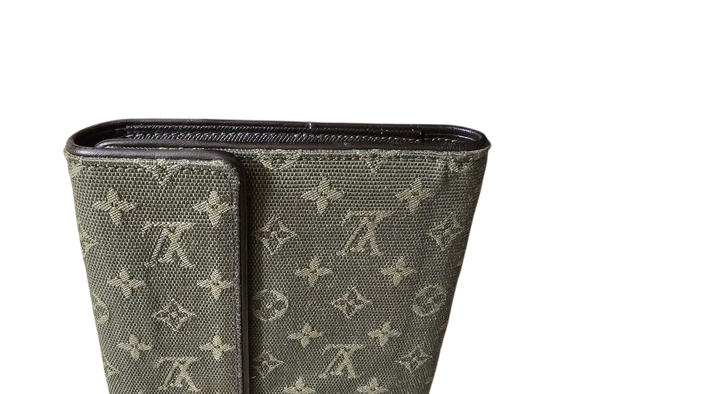 Louis Vuitton Mini Lin Porte-Billets Wallet Rare Green EUC Y2K