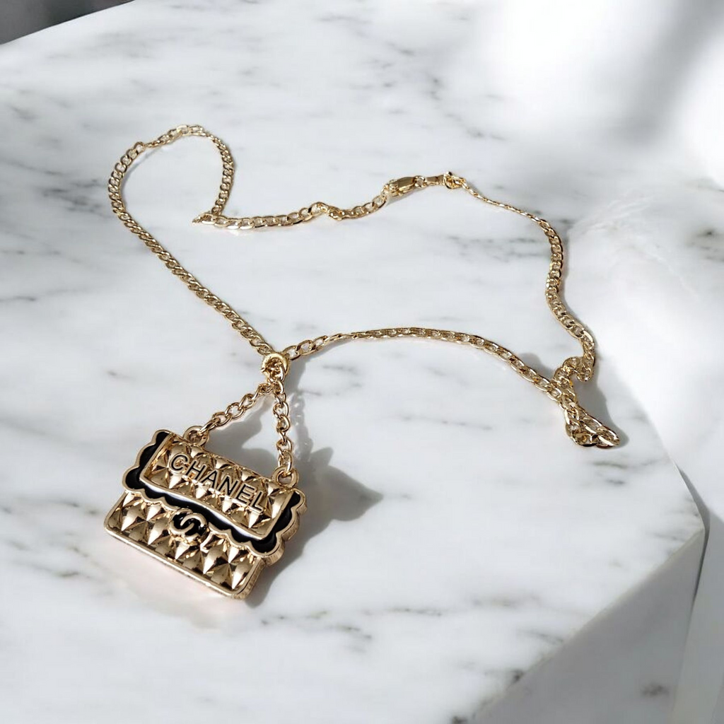 Upcycled Chanel Charm Gold Plated Necklace