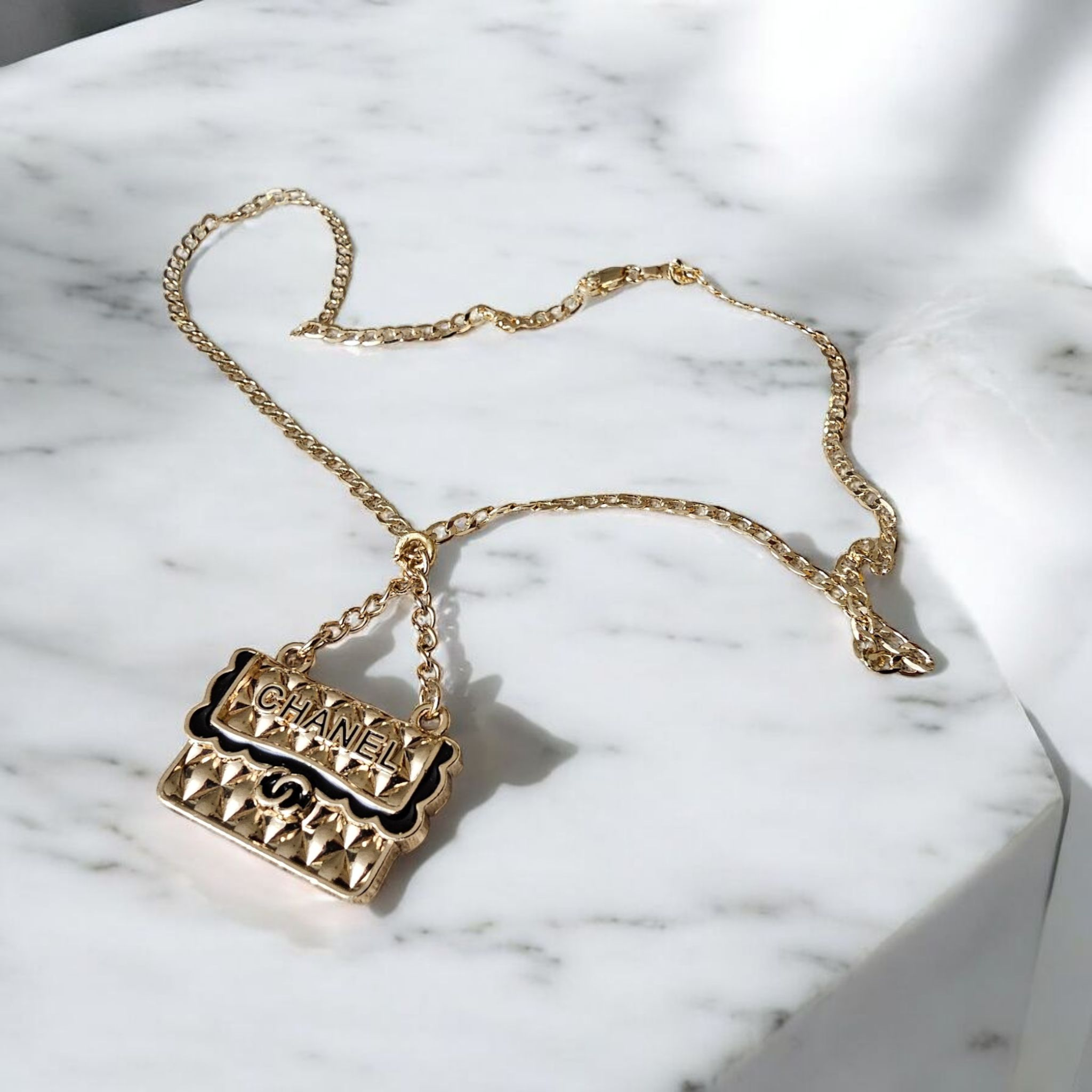 Upcycled Chanel Charm Gold Plated Necklace