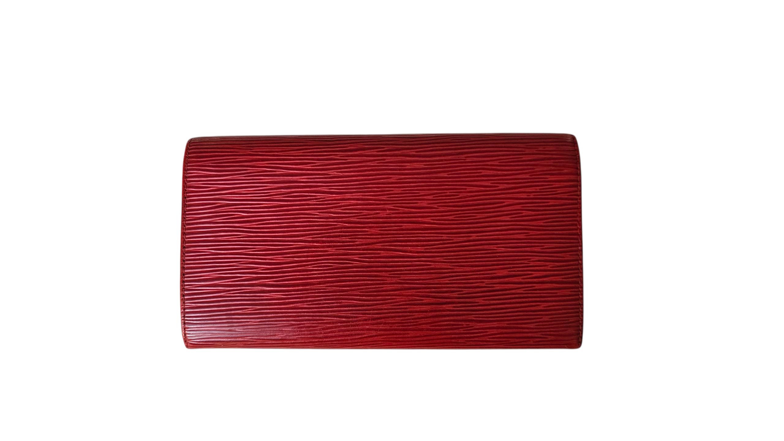 Louis Vuitton Epi Leather Long Wallet Red