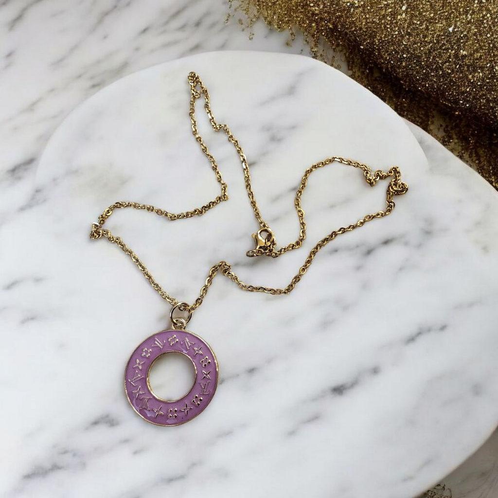 Upcycled Louis Vuitton Charm Necklace