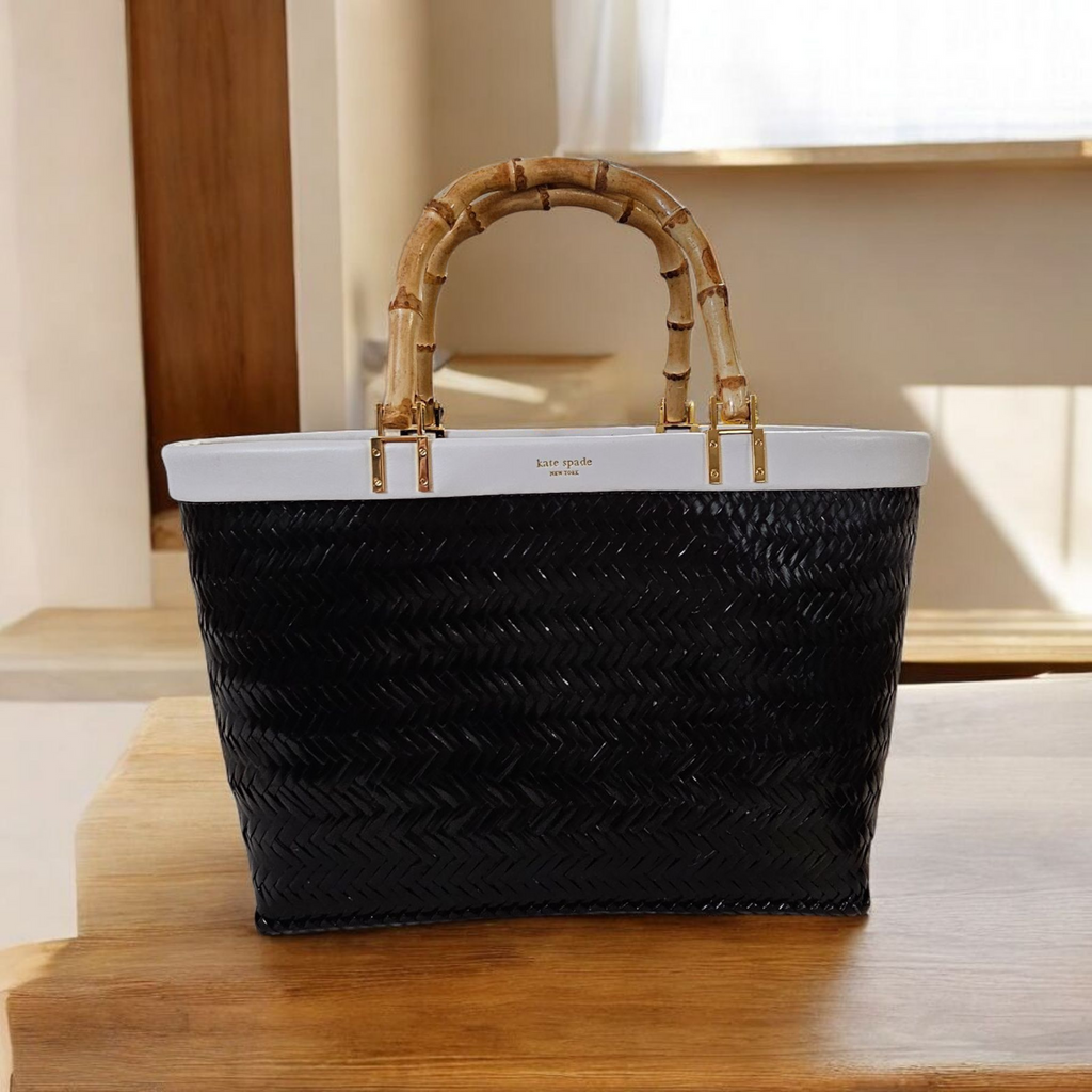 Kate Spade Woven Bamboo Handle Tote