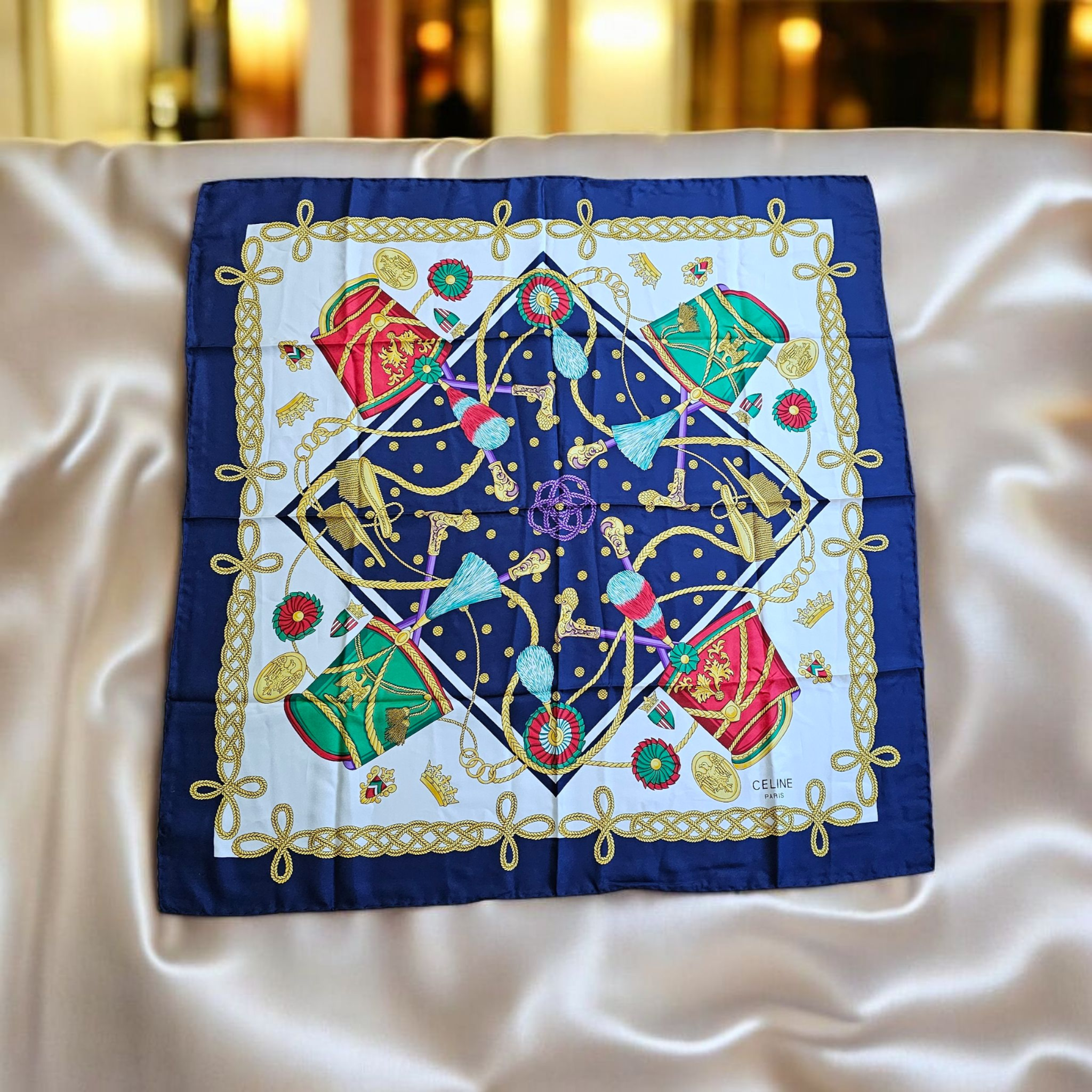 CELINE 100% Silk Scarf