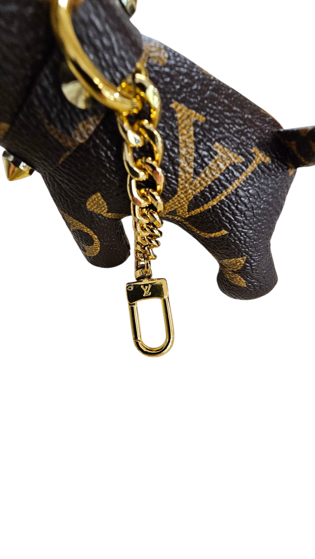 Upcycled LV French Bulldog Bag Charm