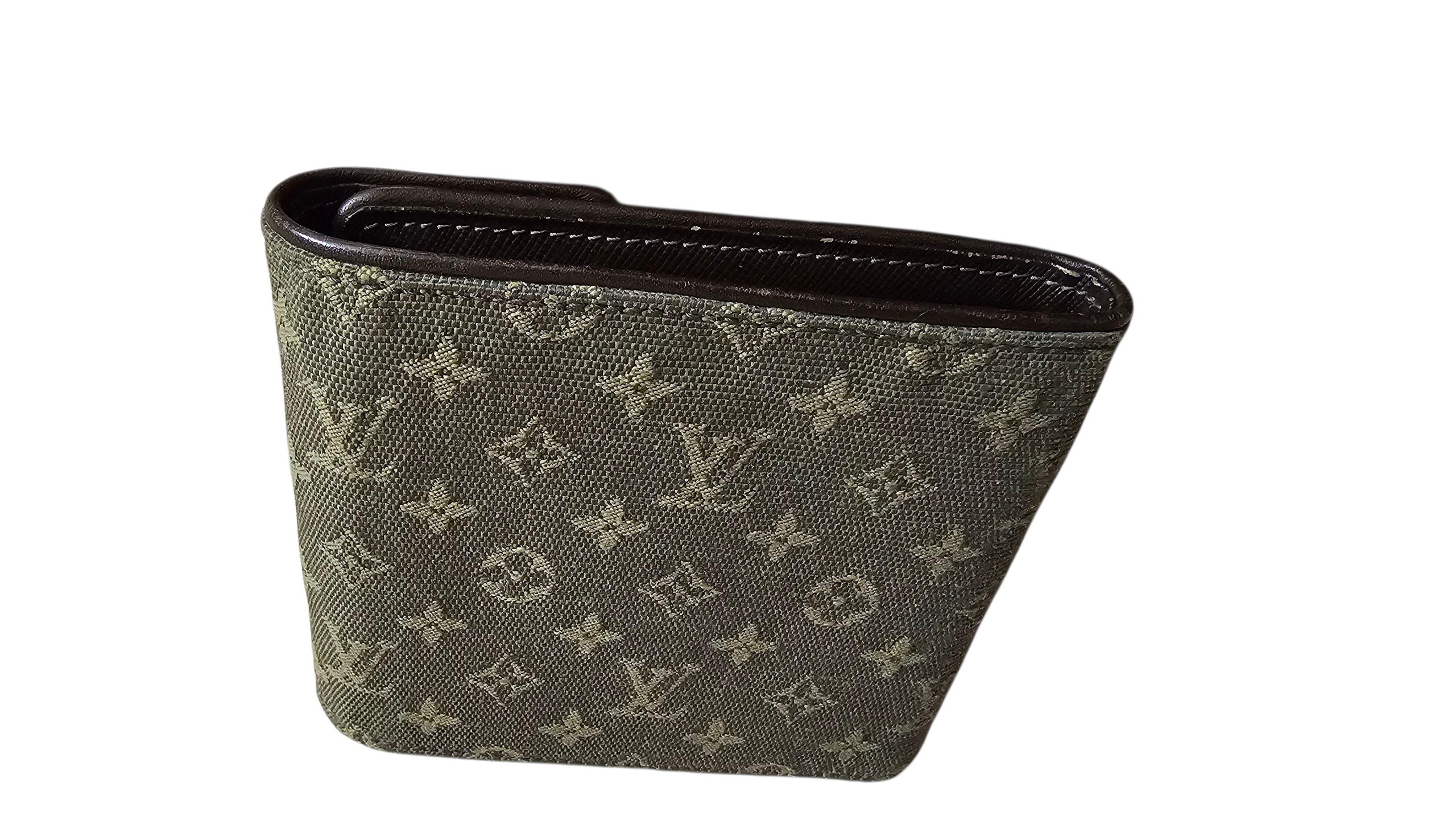 Louis Vuitton Mini Lin Porte-Billets Wallet Rare Green EUC Y2K