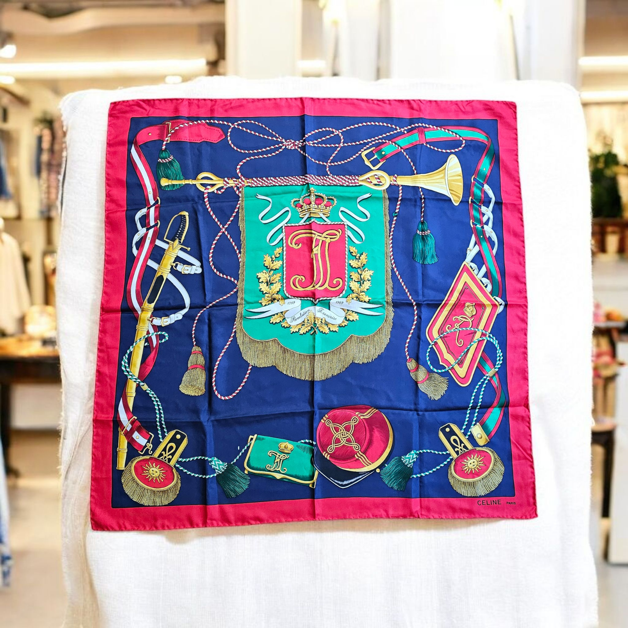 CELINE 100% Silk Scarf