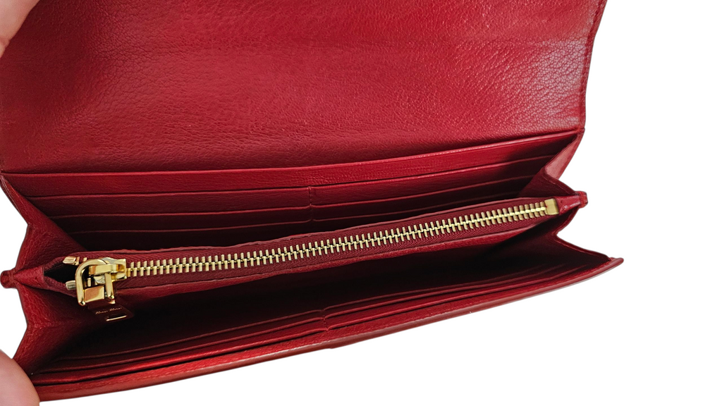 Mui Mui Forever Miu Miu Heart Envelope Wallet Red