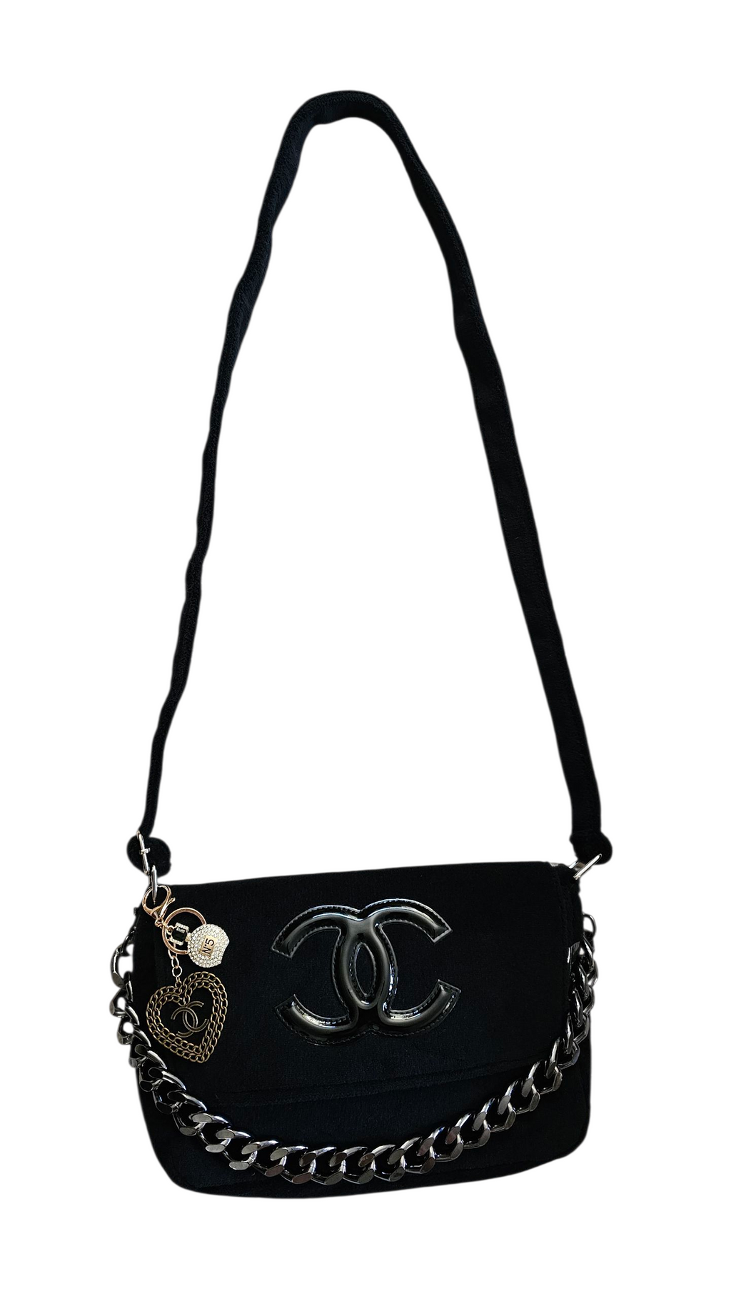 Chanel Precision Black on Black Terry Clothe 2 Way Bag with Accessories GWP