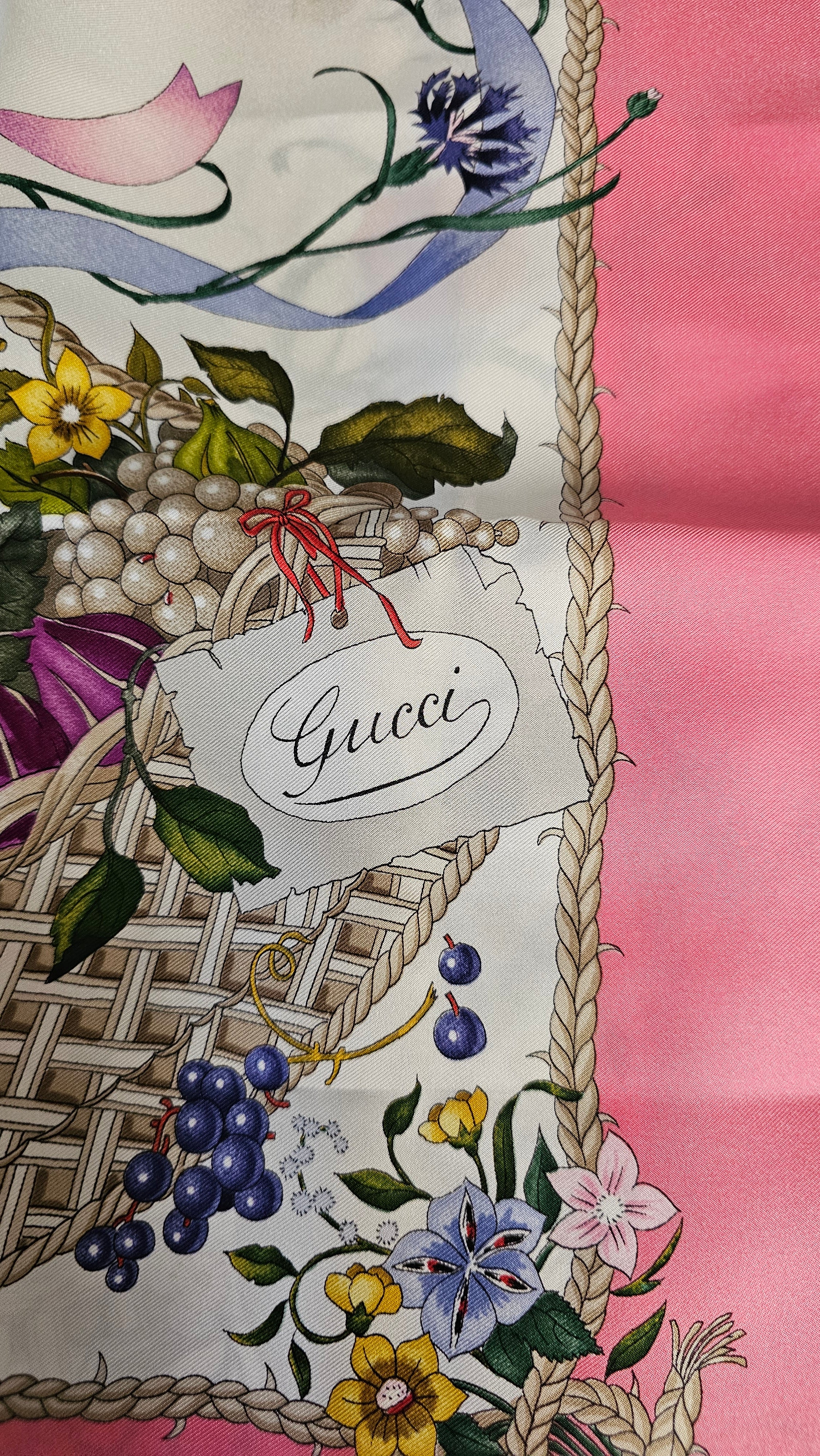 Gucci Floral & Butterfly 100% Silk Scarf