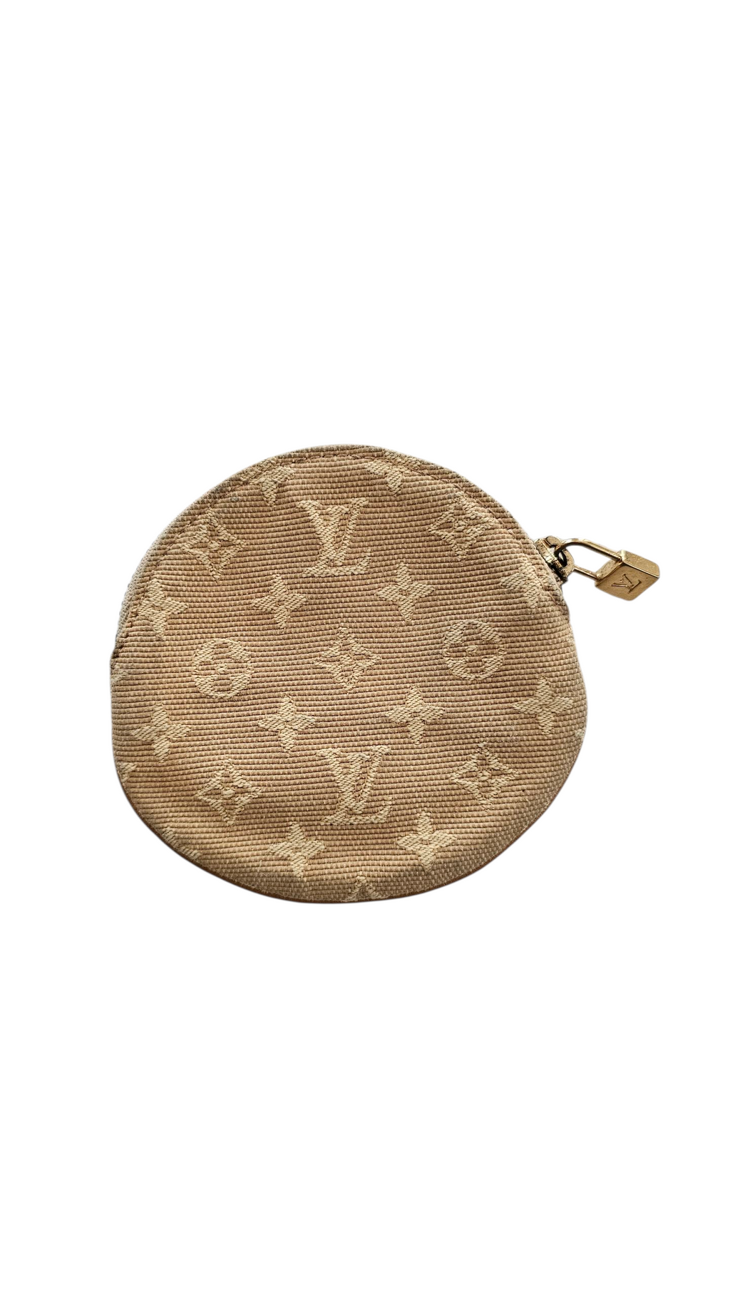 Louis Vuitton Limited Edition Mini Lin Coin Pouch Khaki Color