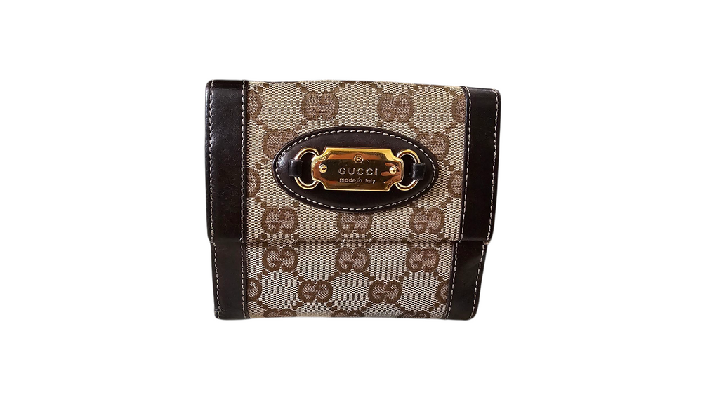 Gucci Brown Monogram Canvas Compact Wallet