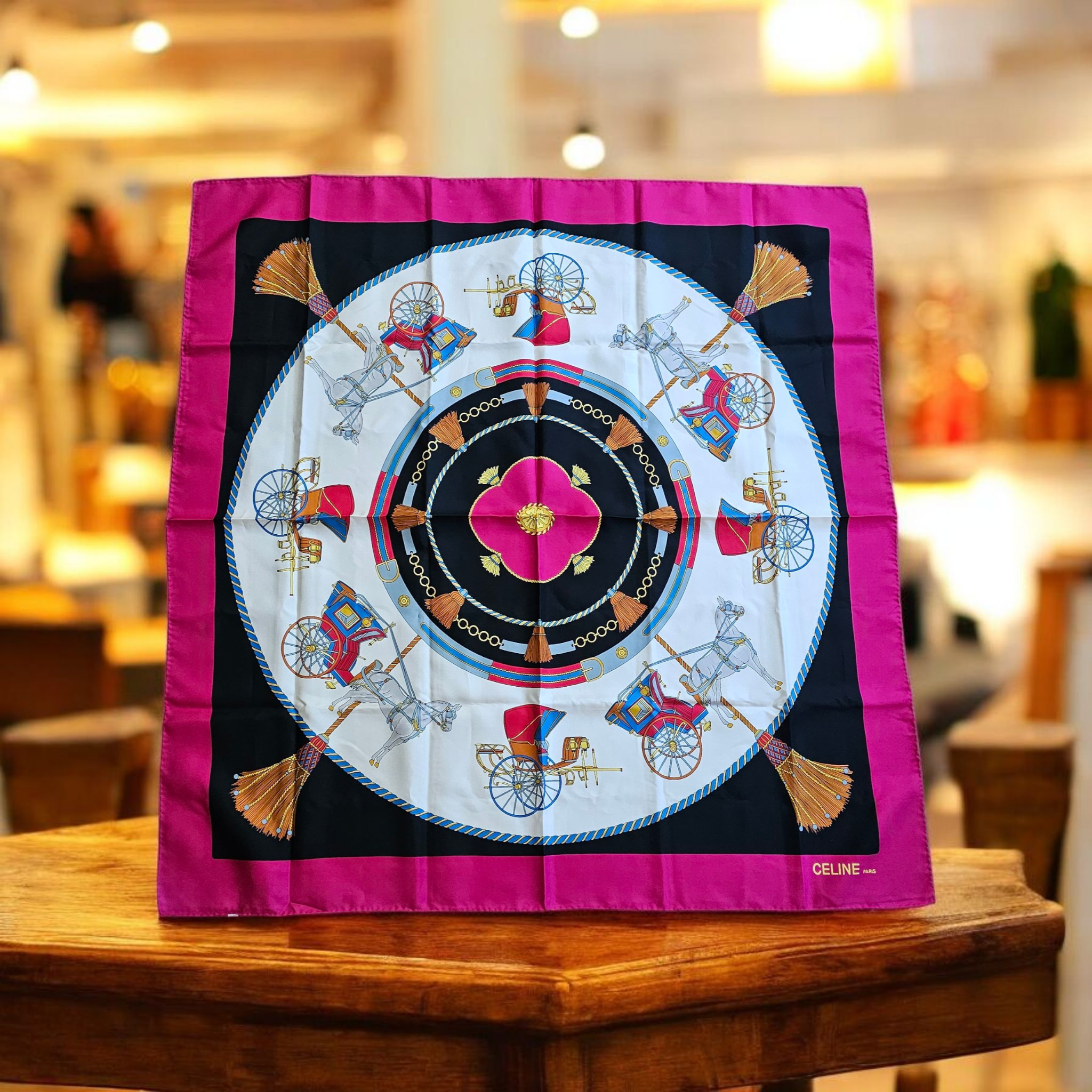 CELINE 100% Silk Scarf