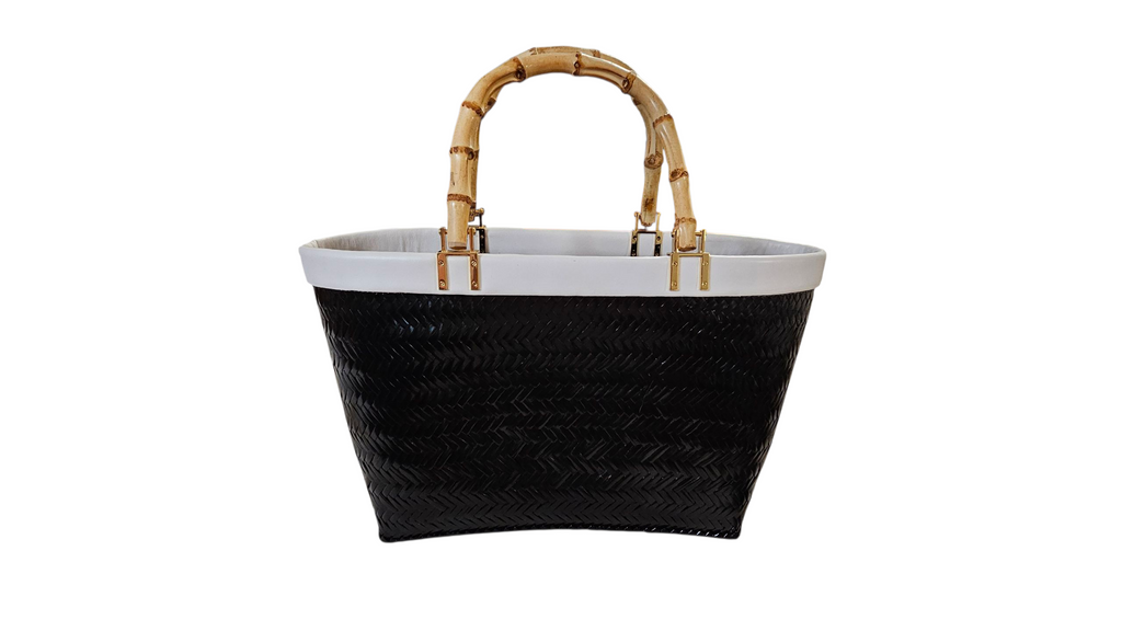 Kate Spade Woven Bamboo Handle Tote