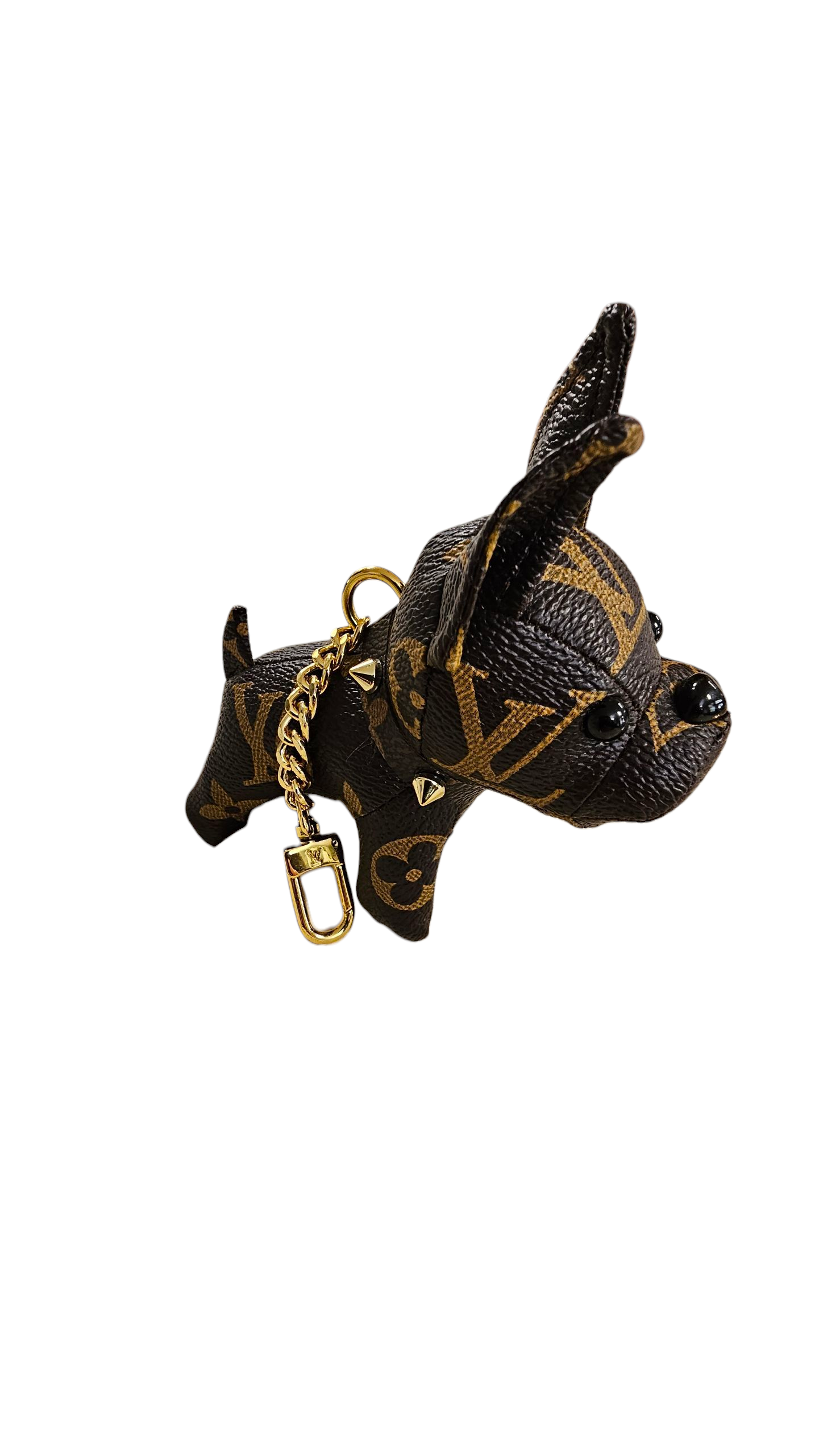 Upcycled LV French Bulldog Bag Charm
