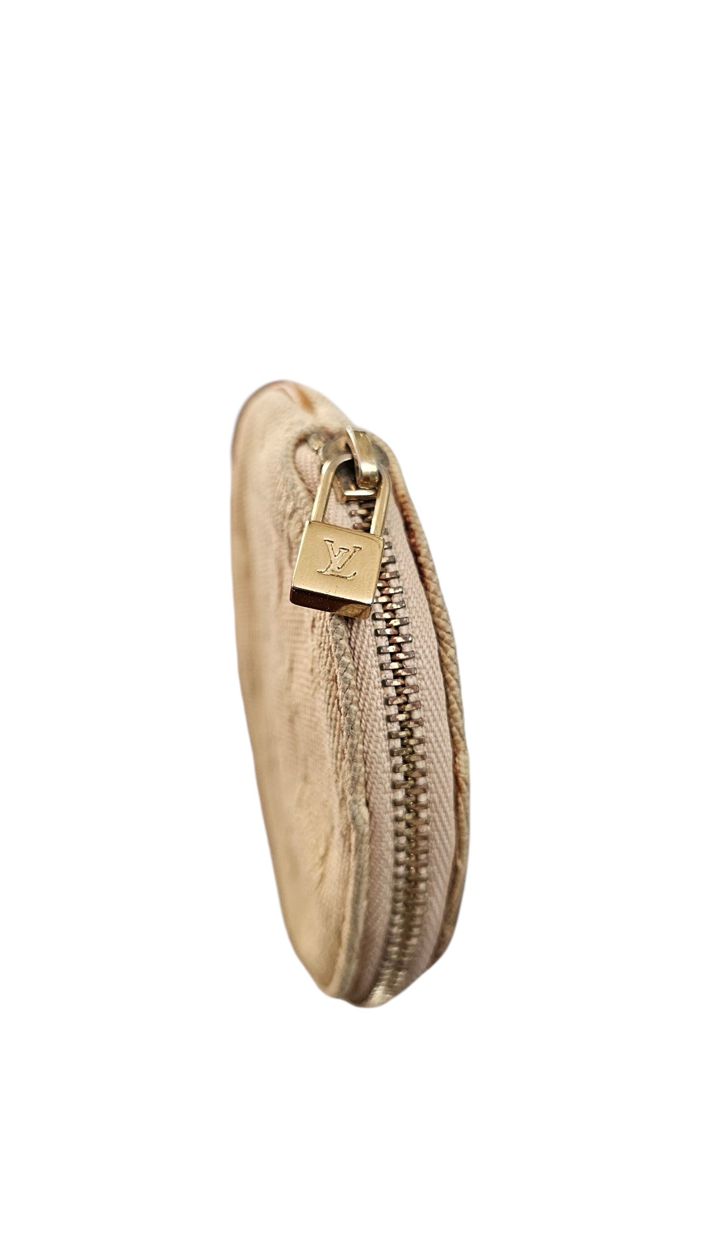 Louis Vuitton Limited Edition Mini Lin Coin Pouch Khaki Color