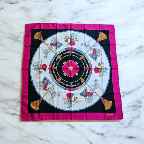 CELINE 100% Silk Scarf