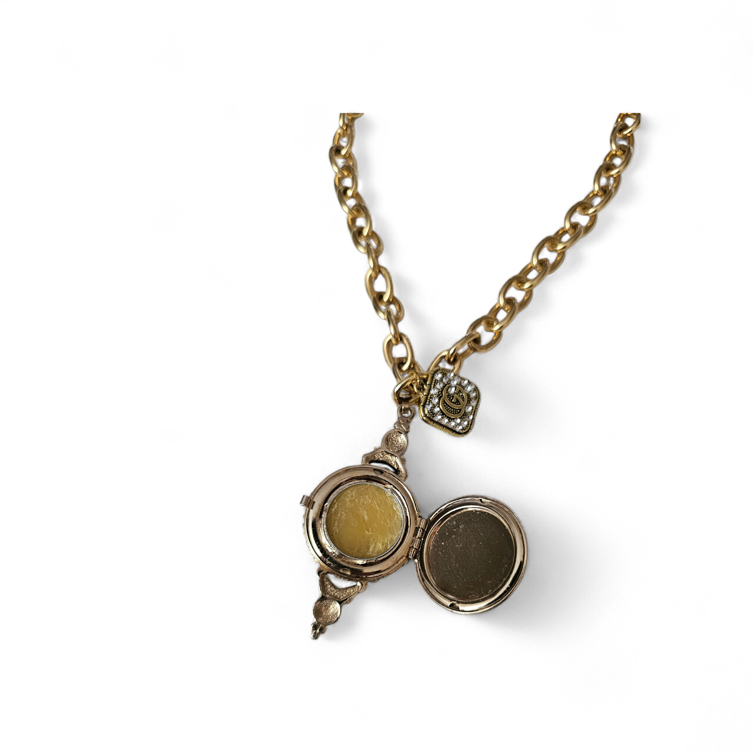 Upcycled Gucci Charm Vintage Perfume Locket Necklace